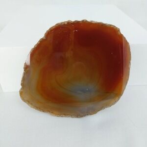 Agate Slab Polished Slice Base Decorative Piece Orange Red 3"x4"
